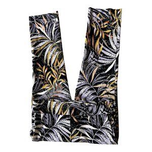 Jules Leopold Pant  SP Small Petite Pull On Ankle Black White Gold Leave…